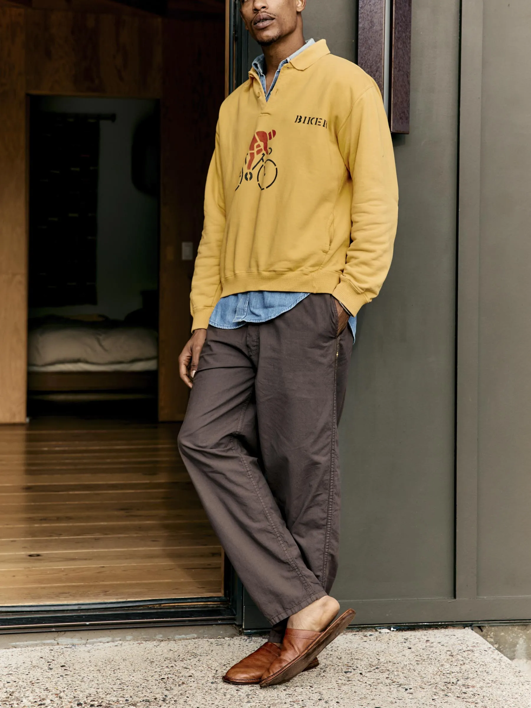 the lounge pant in umber poplin sold by Imogene + Willie product image thumbnail 4