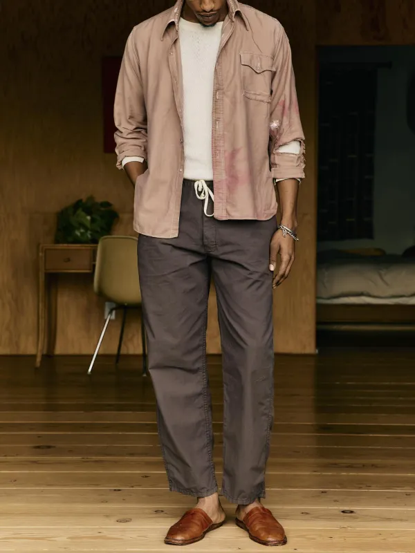 the lounge pant in umber poplin made by Imogene + Willie