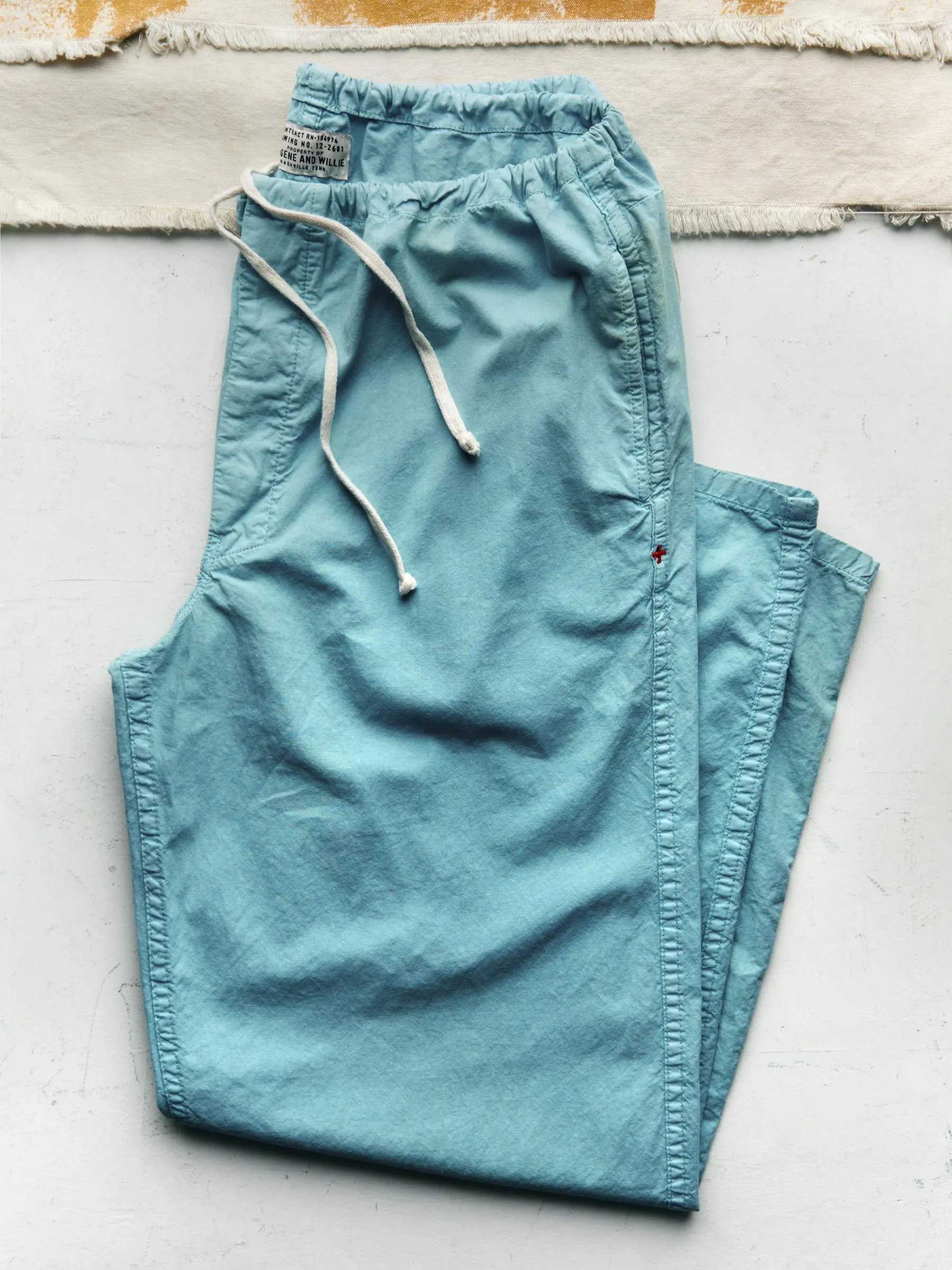 the lounge pant in aqua poplin sold by Imogene + Willie product image thumbnail 5