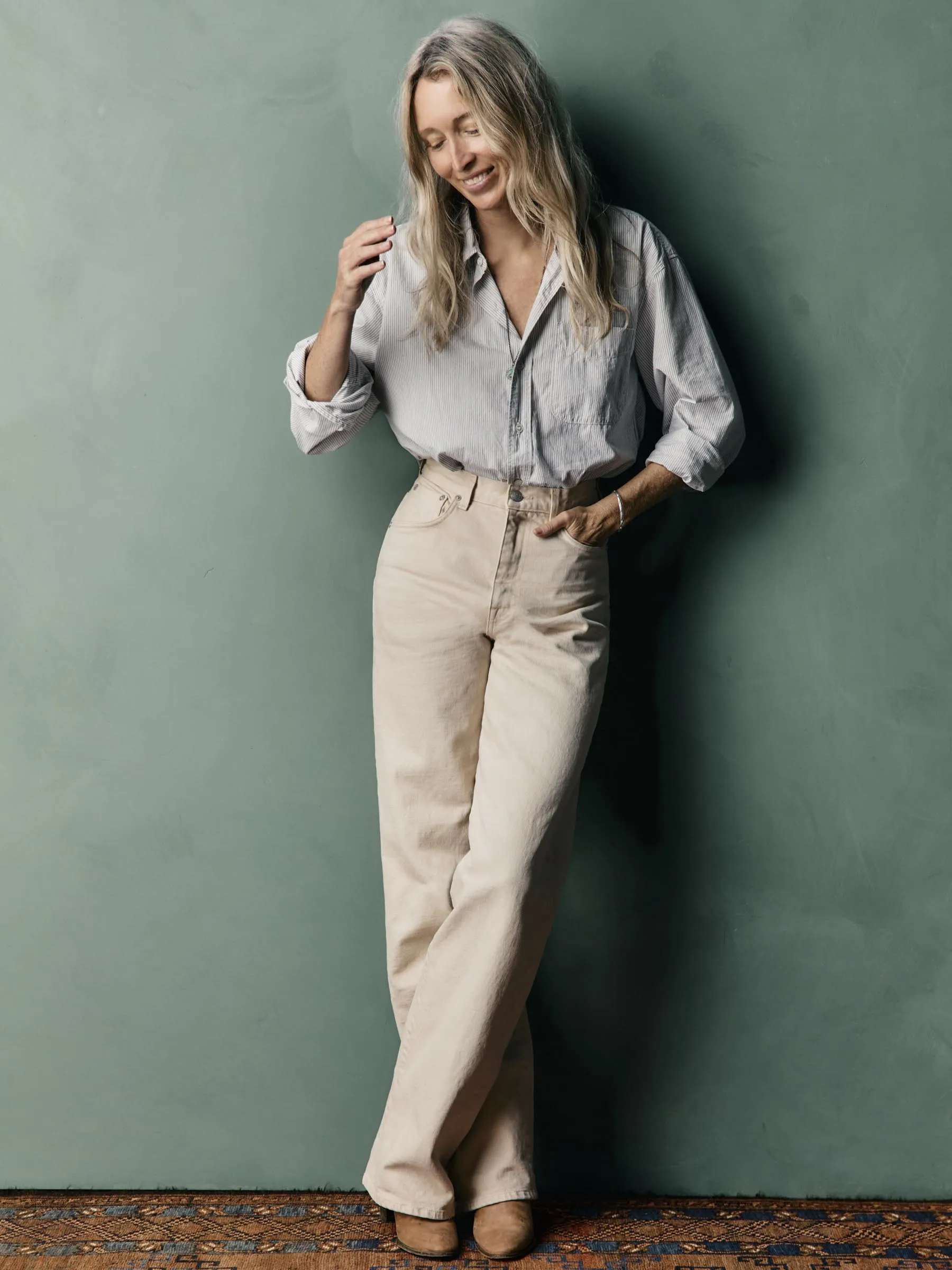 catherine ivory selvage rinse sold by Imogene + Willie