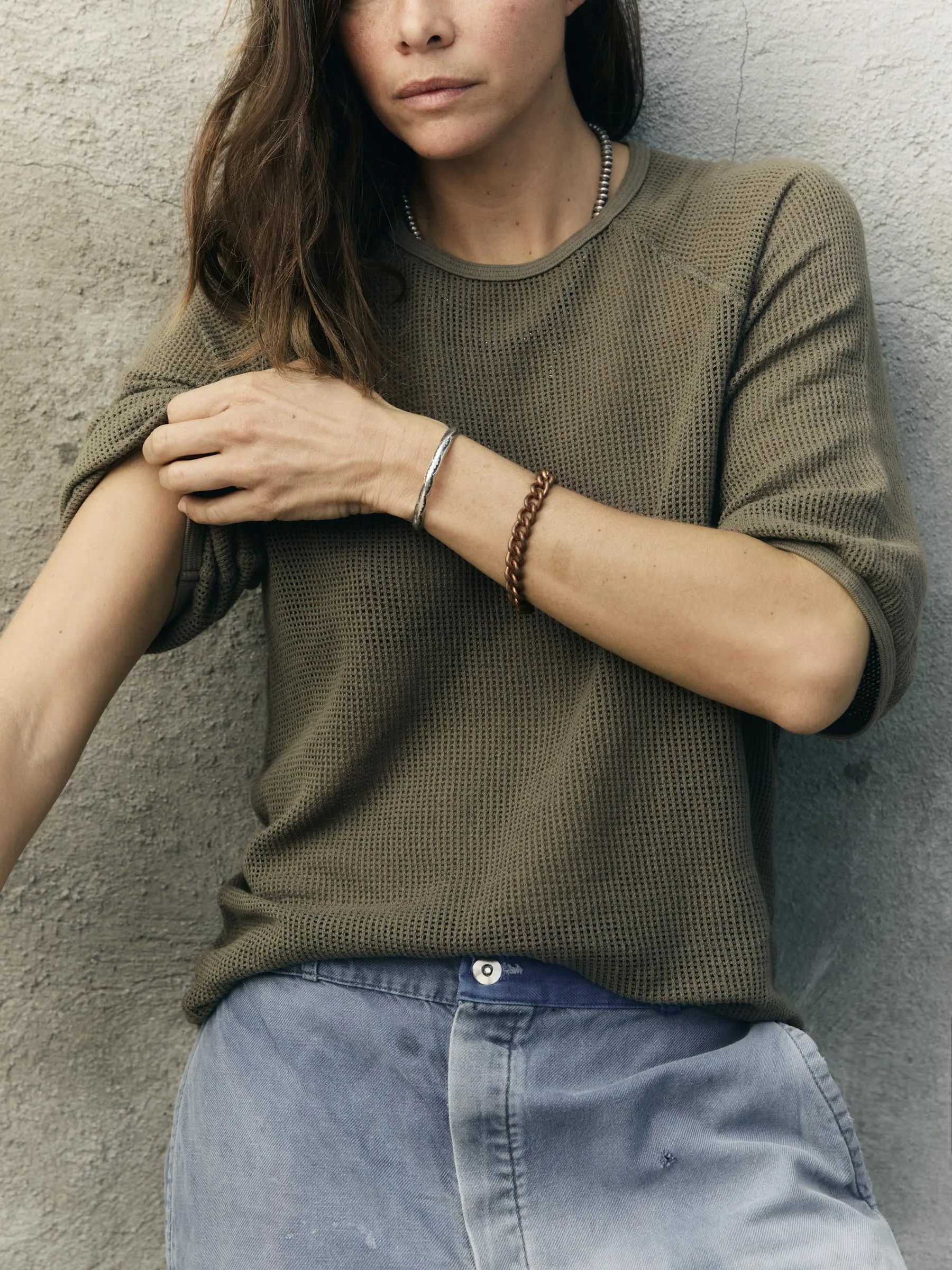 open weave raglan tee in olive sold by Imogene + Willie product image thumbnail 5