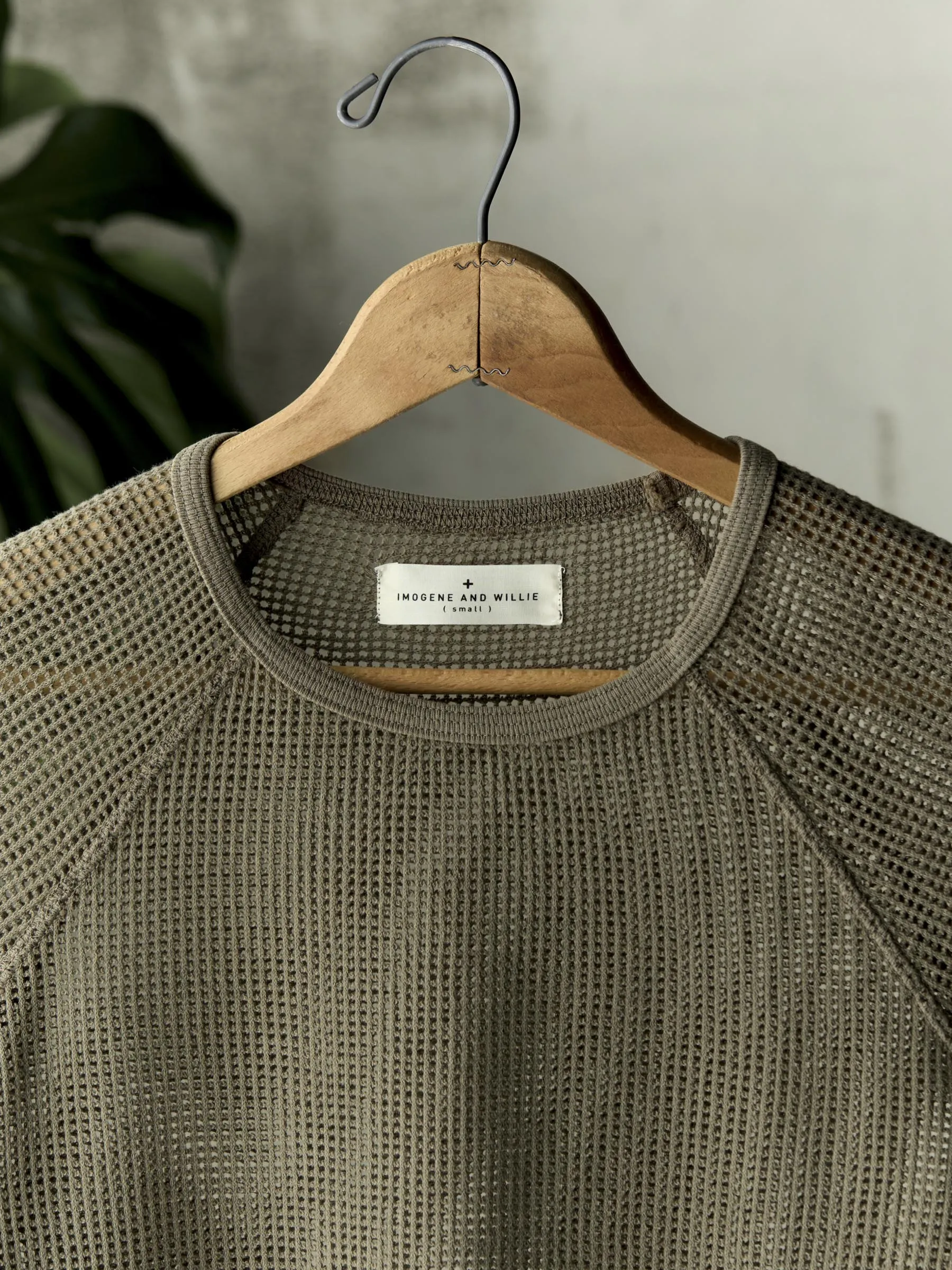 open weave raglan tee in olive sold by Imogene + Willie product image thumbnail 2