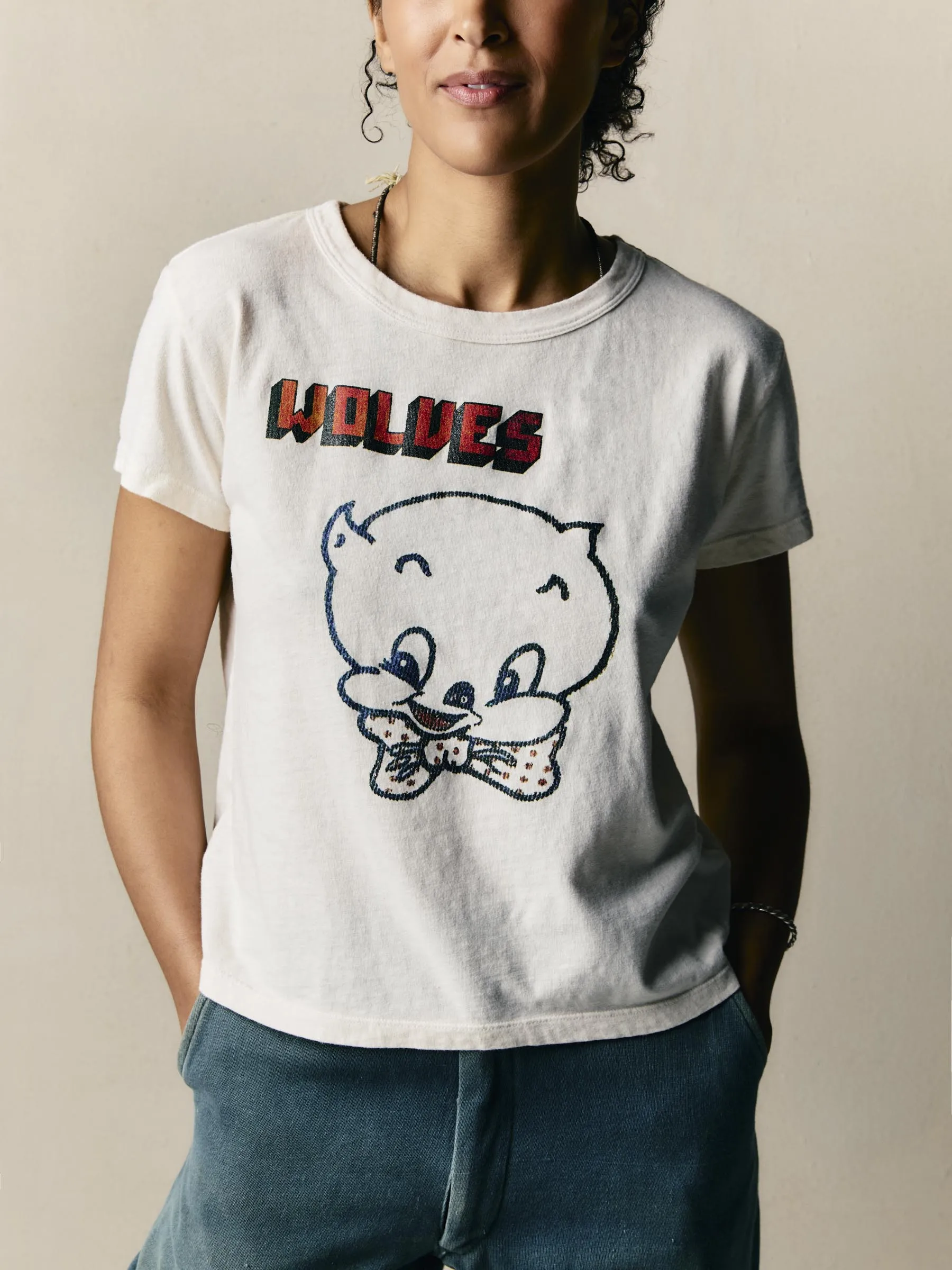 the "wolves" drop tee sold by Imogene + Willie
