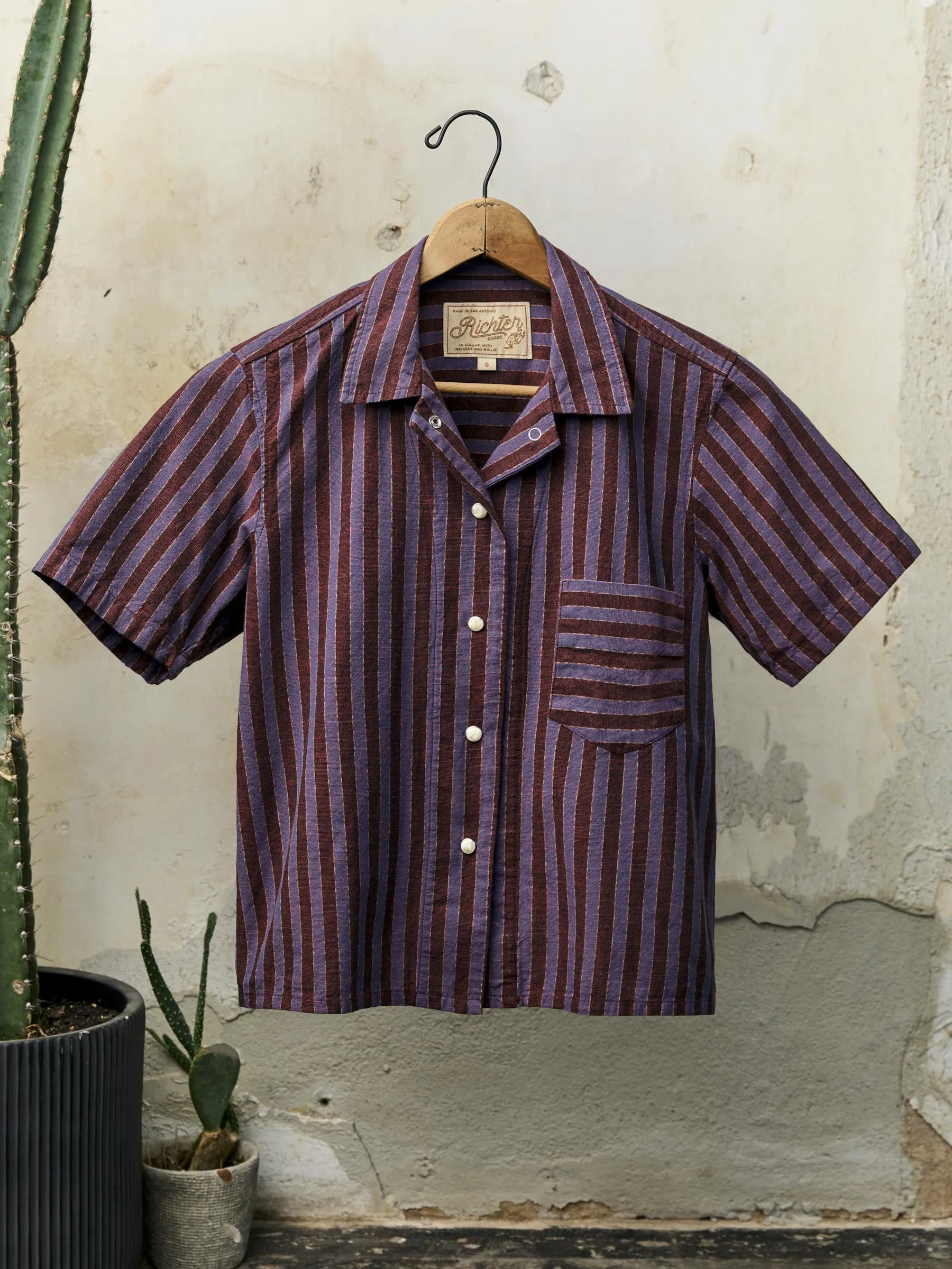 i+w x richter goods itajime stripe pearl snap sold by Imogene + Willie product image thumbnail 5