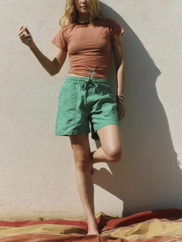 the lounge short in seagreen made by Imogene + Willie
