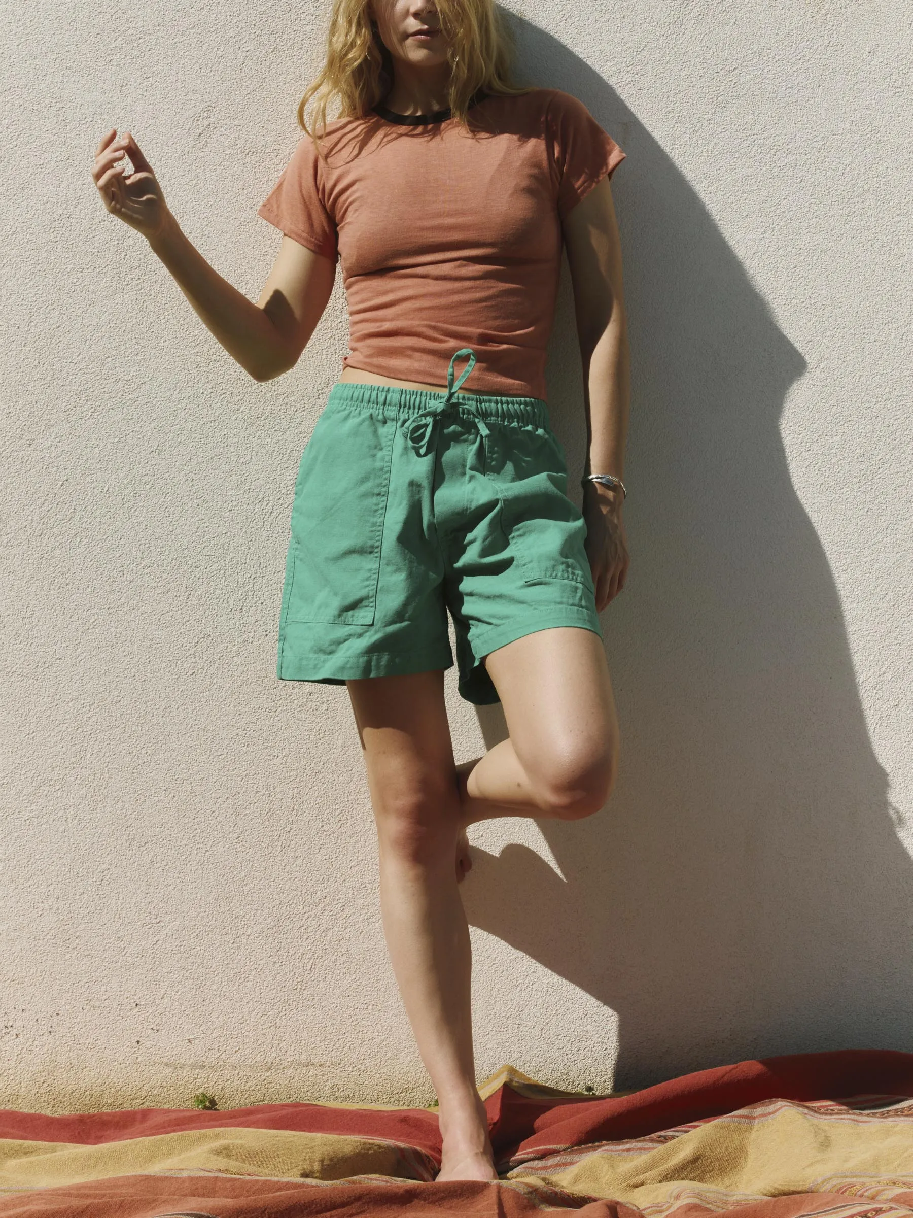 the lounge short in seagreen sold by Imogene + Willie
