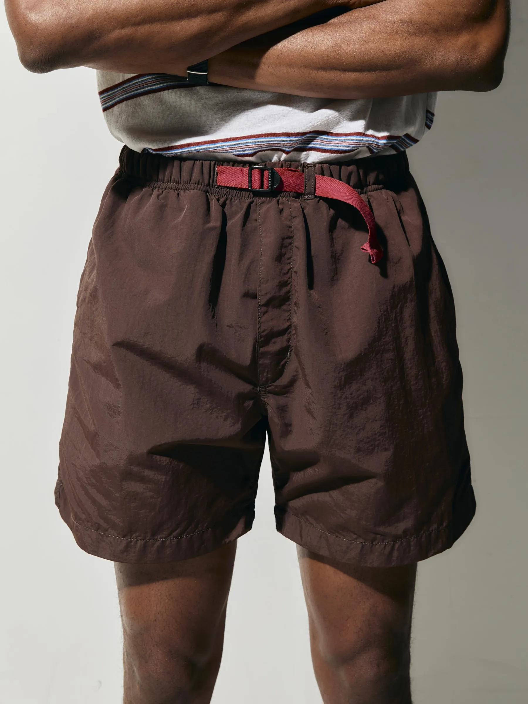 trail short in brown sold by Imogene + Willie
