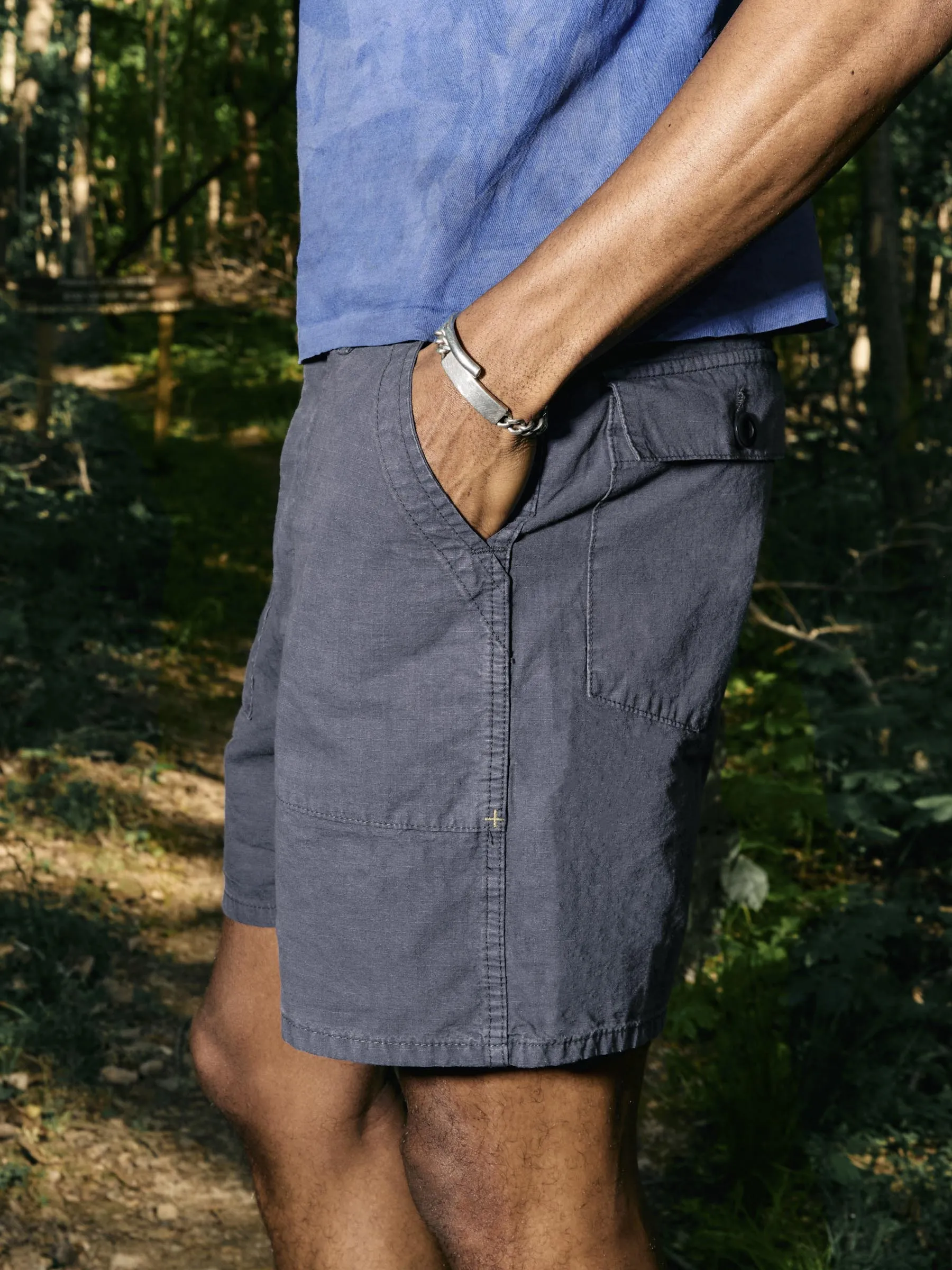 the ripstop fatigue short in sunfaded navy sold by Imogene + Willie product image thumbnail 4
