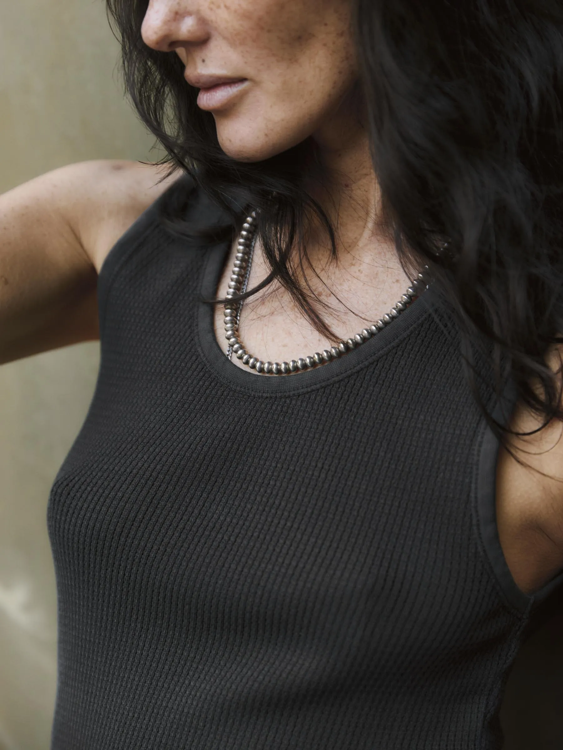 the vintage tank in open knit black sold by Imogene + Willie product image thumbnail 4