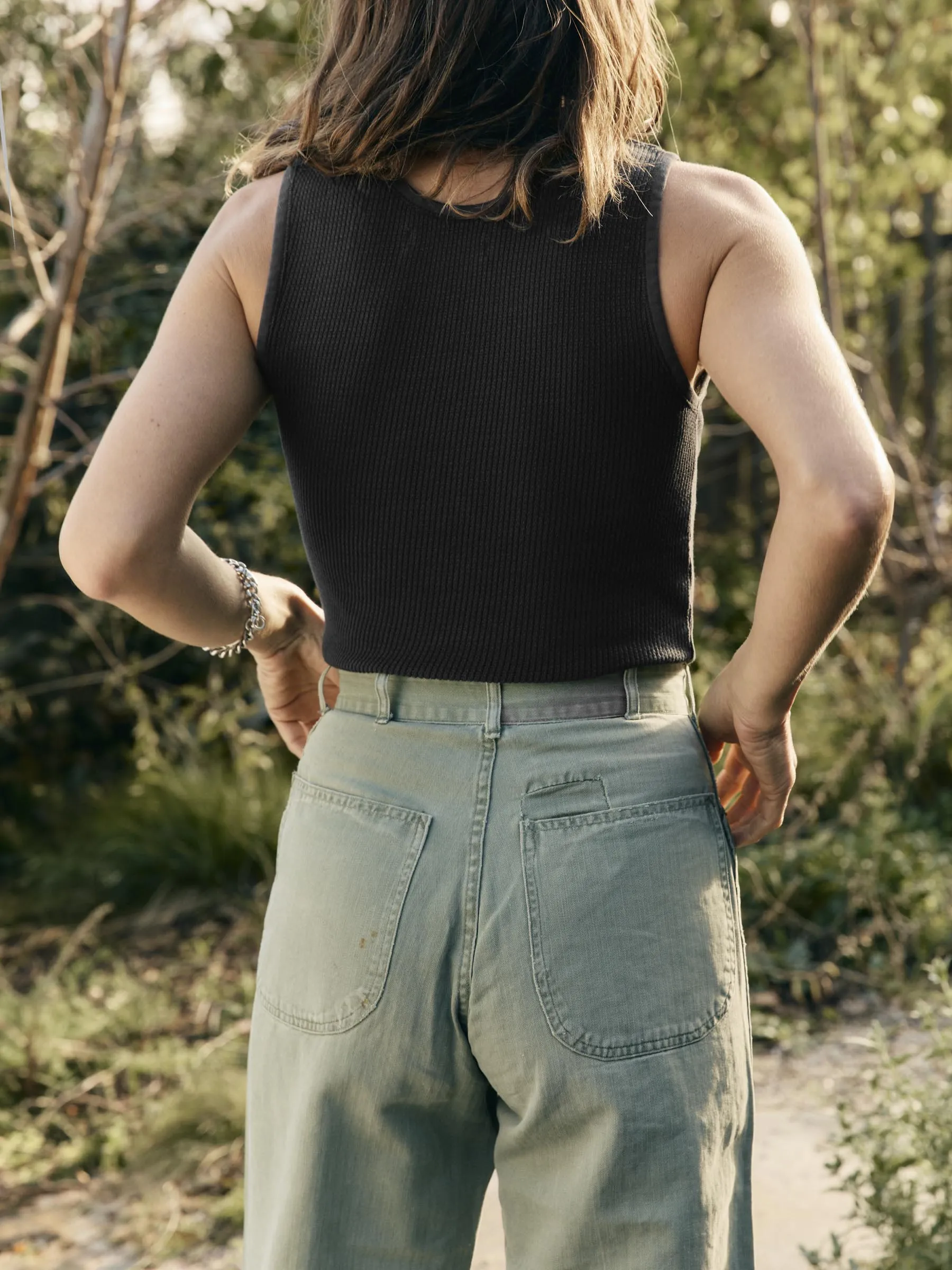 the vintage tank in open knit black sold by Imogene + Willie product image thumbnail 5