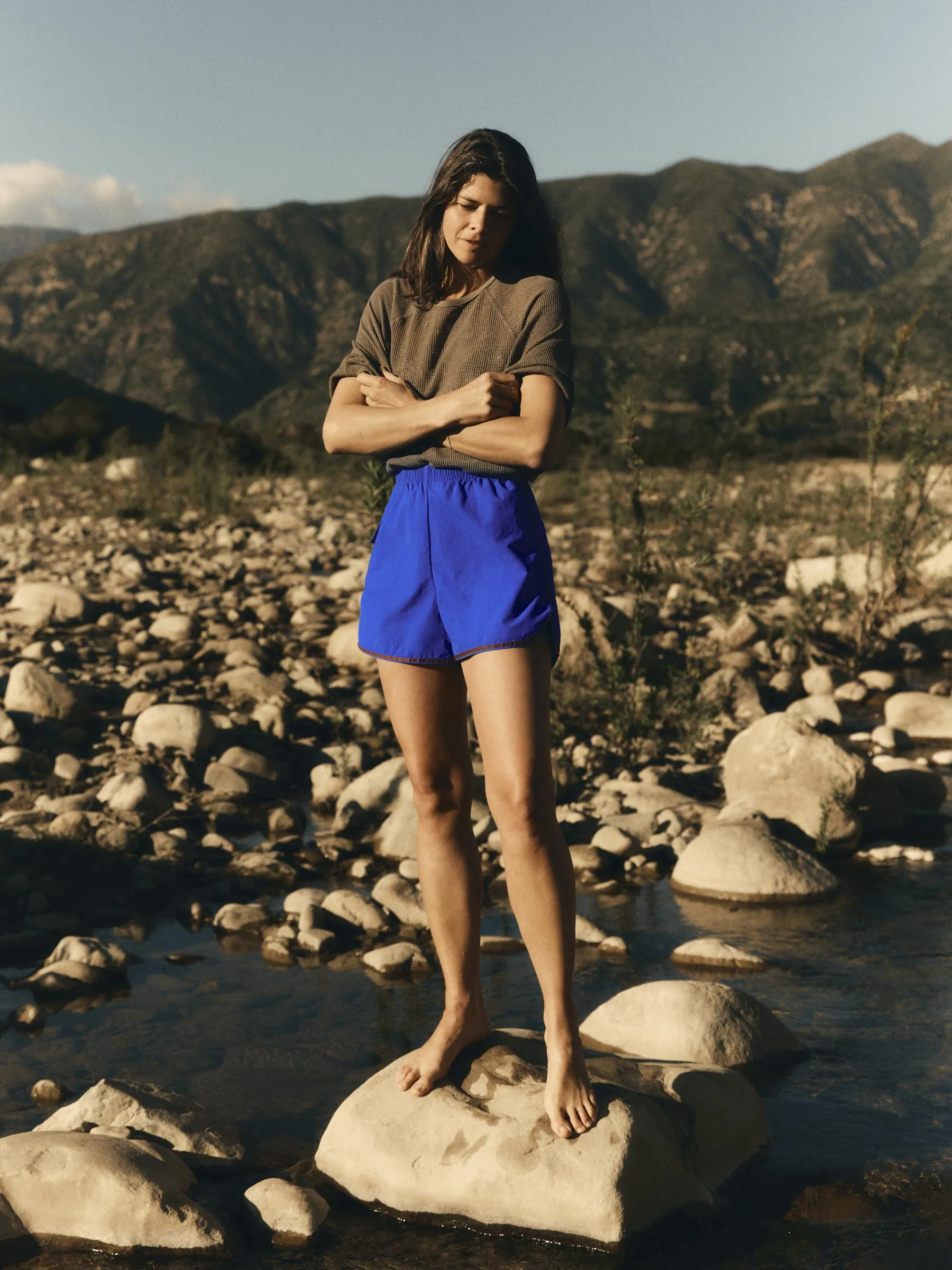 track short in blue sold by Imogene + Willie product image thumbnail 4