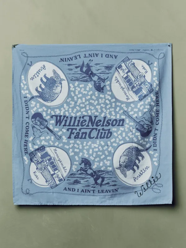 i+w x willie nelson "fan club" bandana made by Imogene + Willie