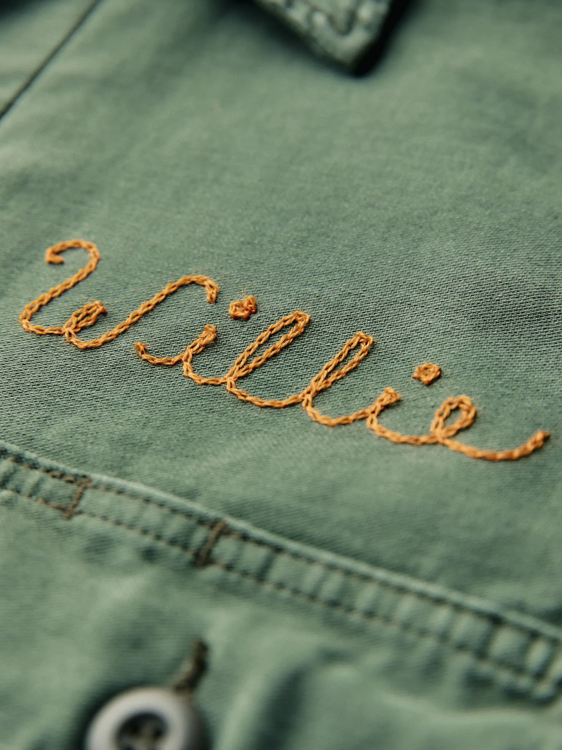 military shirt jacket in fatigue green sold by Imogene + Willie product image thumbnail 2