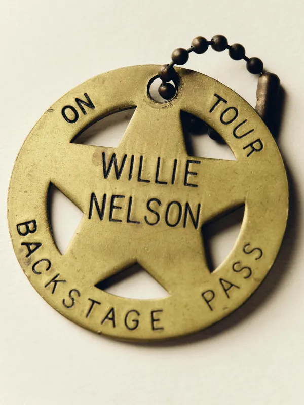 vintage willie nelson backstage pass key chain made by Imogene + Willie