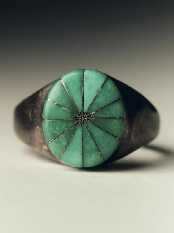 vintage zuni micro inlay ring made by Imogene + Willie