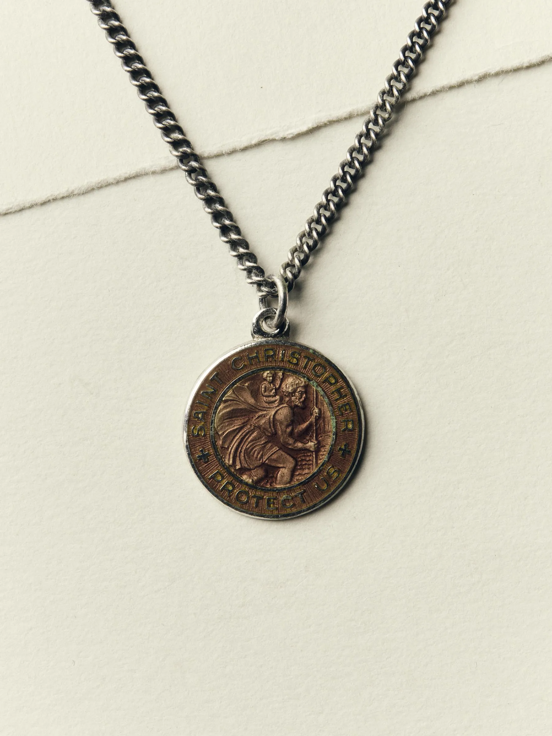 vintage "st. christopher" medal pendant sold by Imogene + Willie product image thumbnail 3