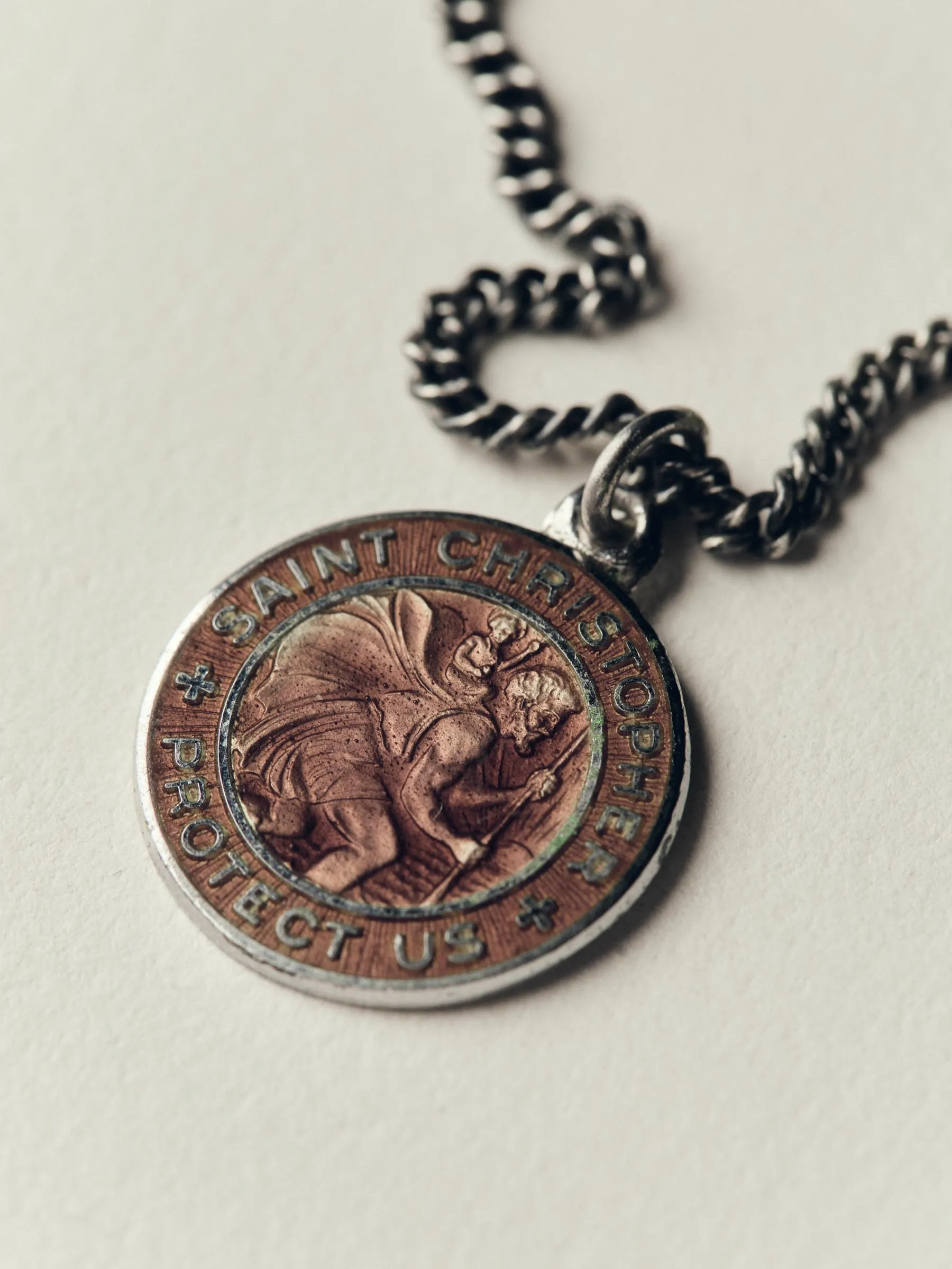 vintage "st. christopher" medal pendant sold by Imogene + Willie product image thumbnail 2