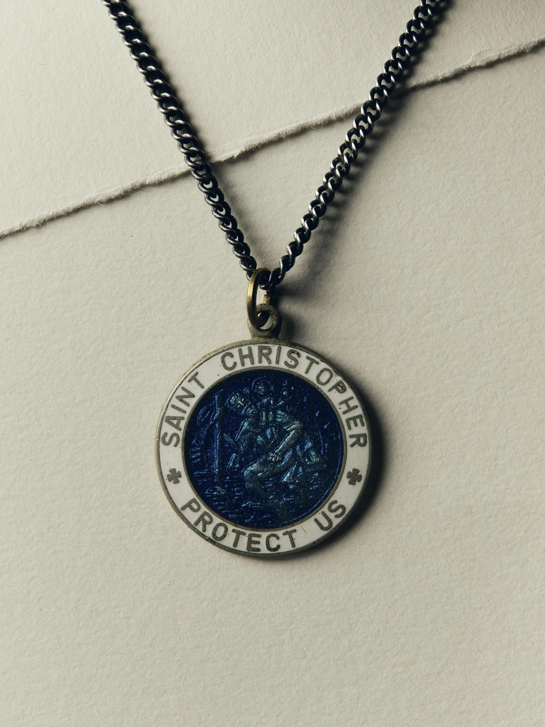 vintage "st. christopher" medal pendant sold by Imogene + Willie product image thumbnail 3