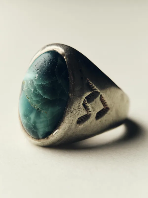 vintage trading post-era turquoise ring made by Imogene + Willie