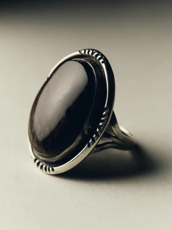 vintage navajo agate cocktail ring made by Imogene + Willie