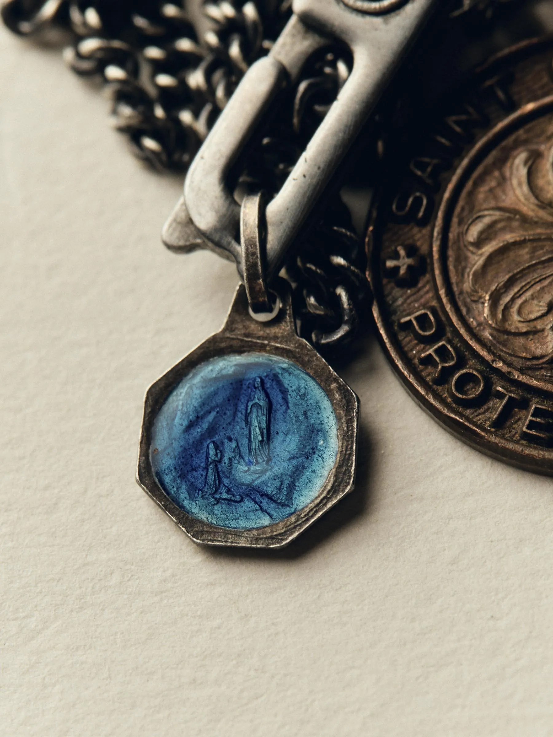 vintage "st. christopher" medal pendant sold by Imogene + Willie product image thumbnail 3