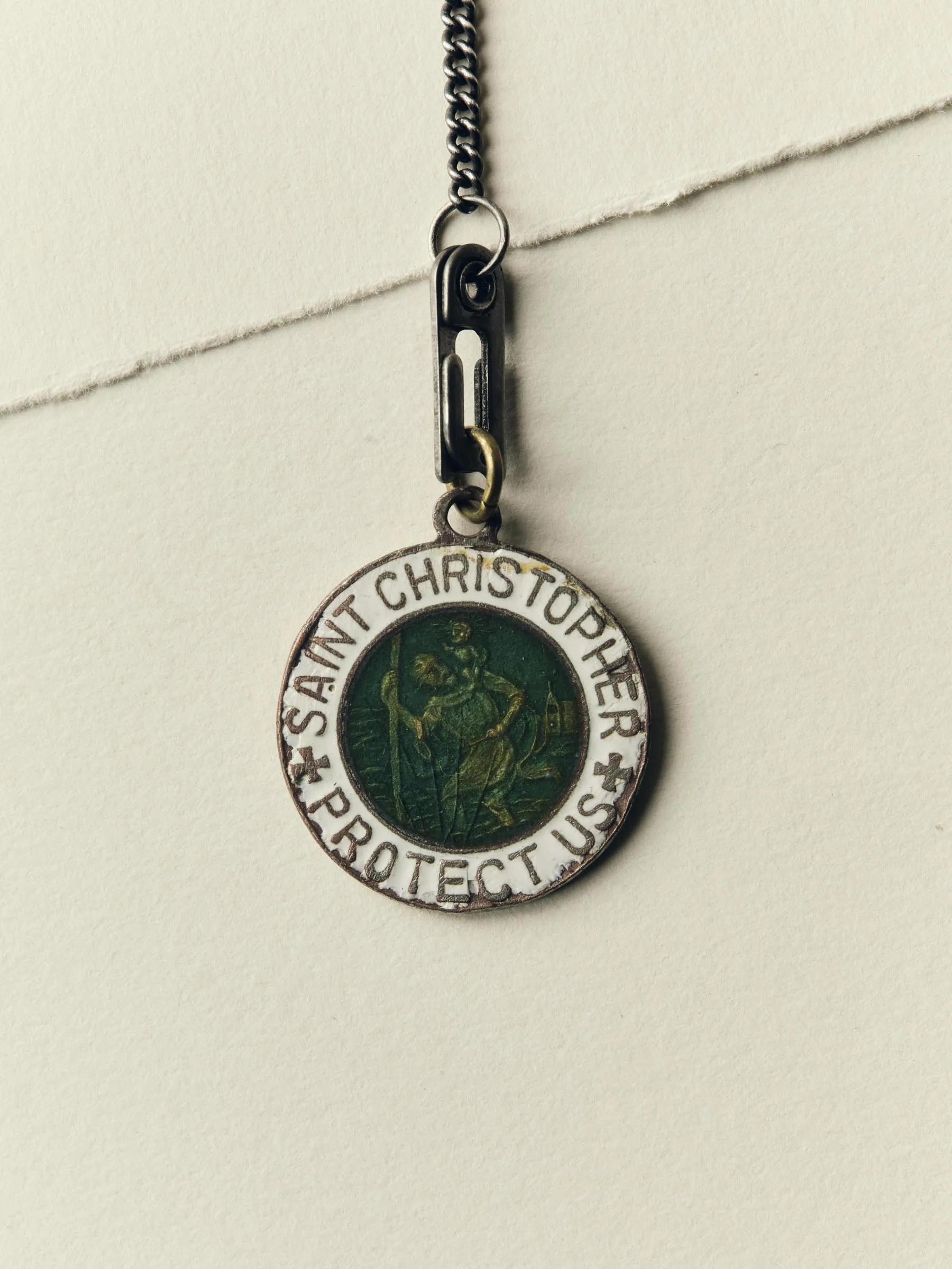 vintage "st. christopher" medal pendant sold by Imogene + Willie product image thumbnail 3