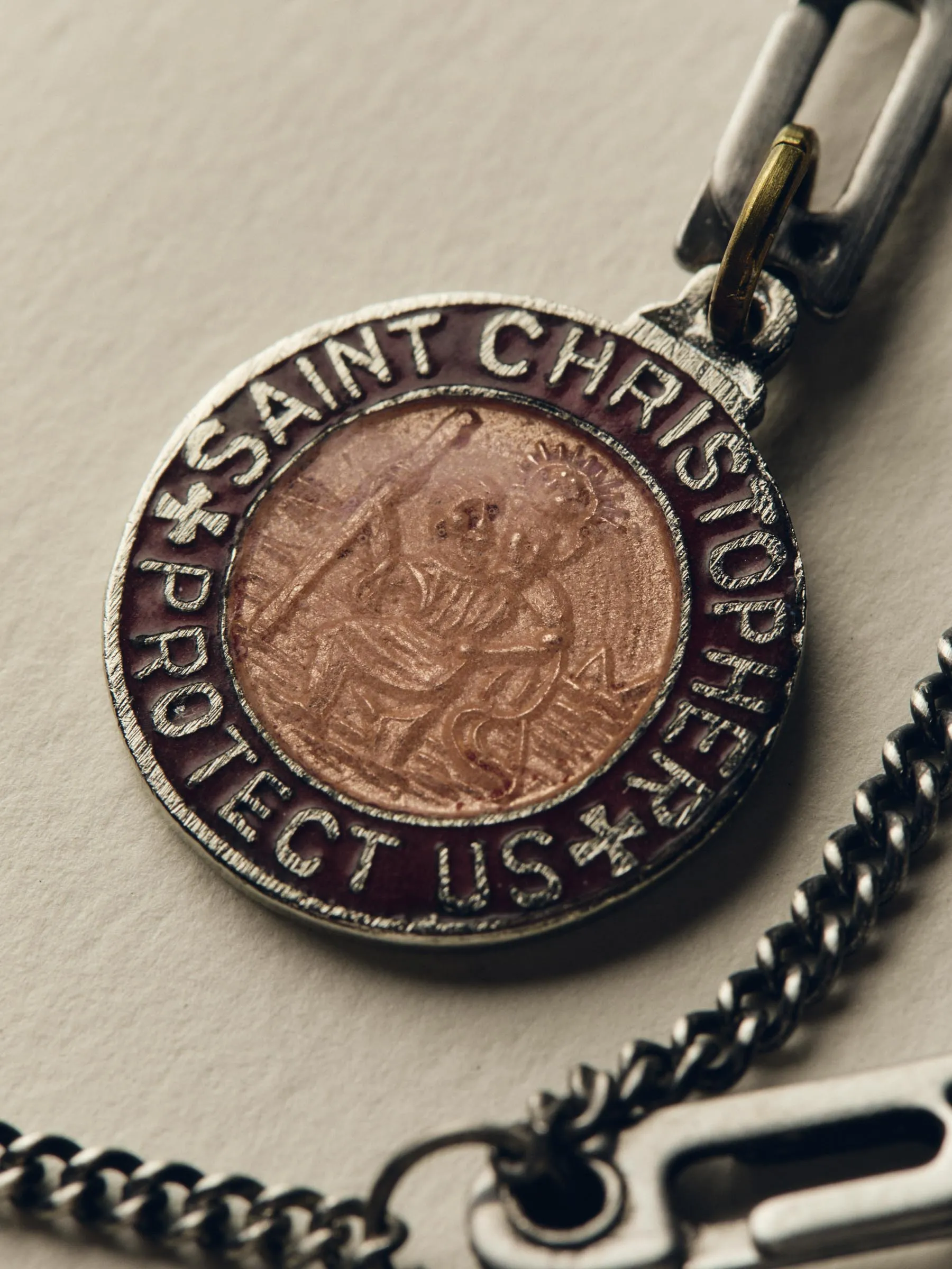 vintage "st. christopher" medal pendant sold by Imogene + Willie