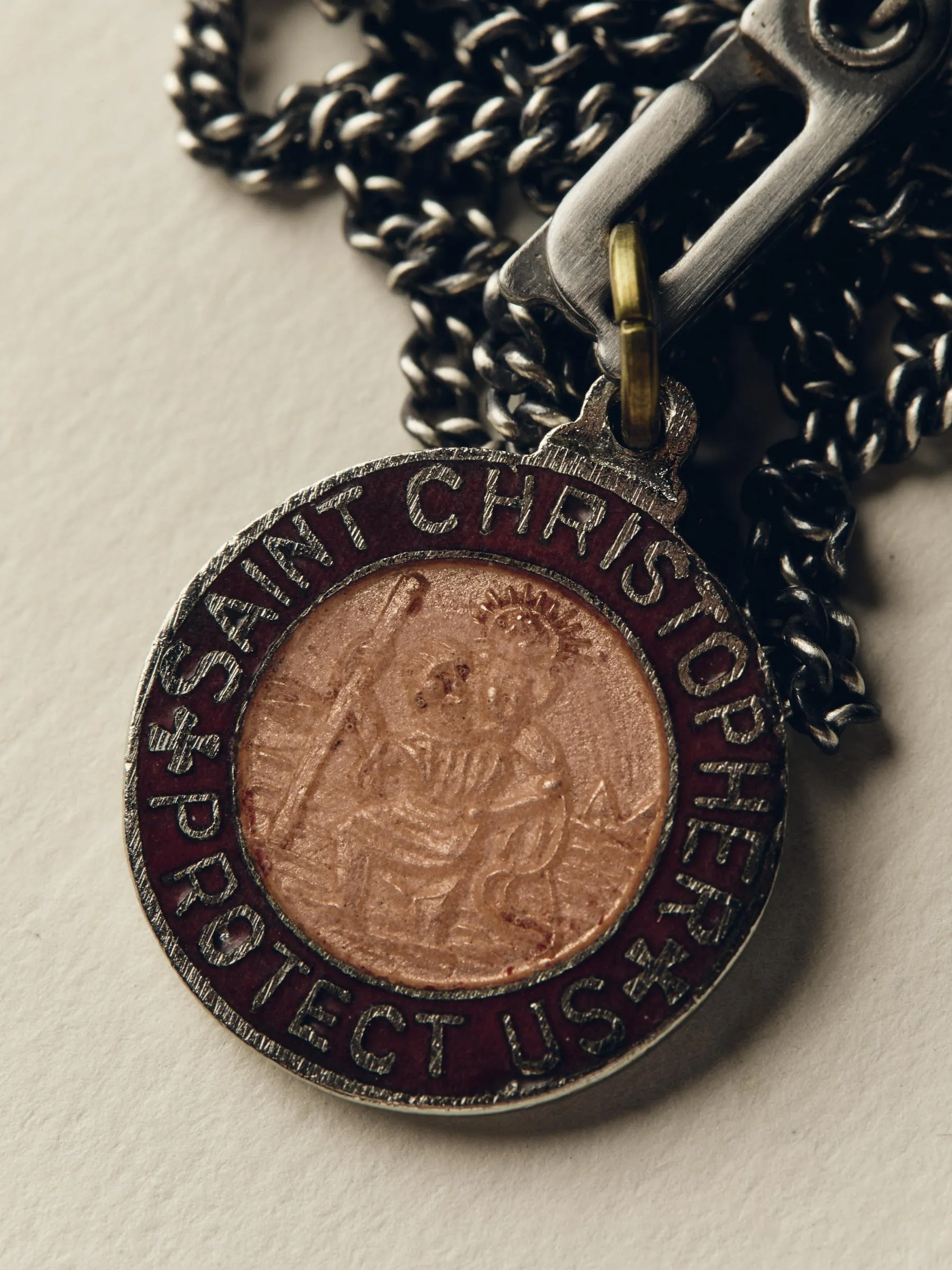 vintage "st. christopher" medal pendant sold by Imogene + Willie product image thumbnail 2