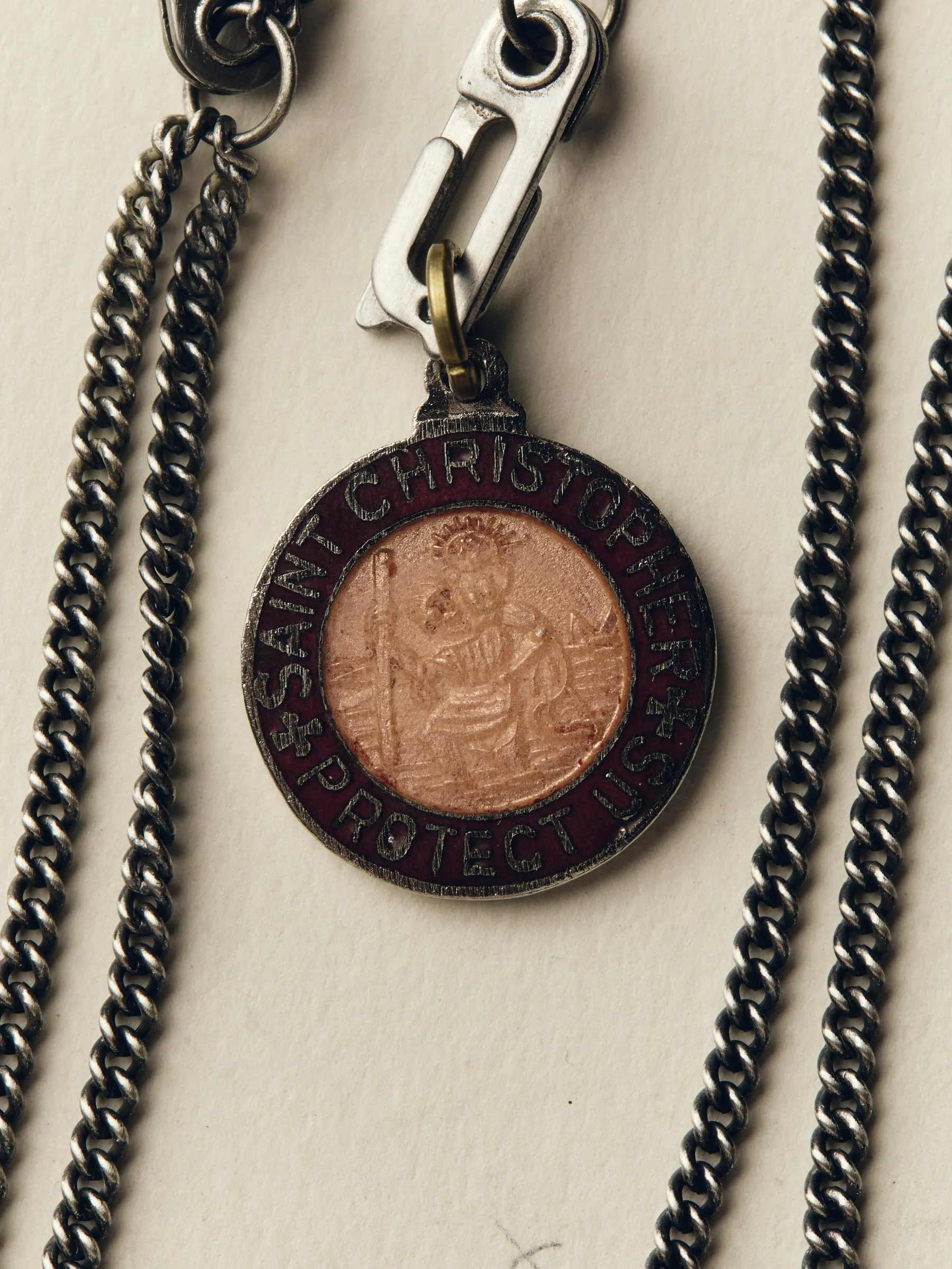 vintage "st. christopher" medal pendant sold by Imogene + Willie product image thumbnail 3