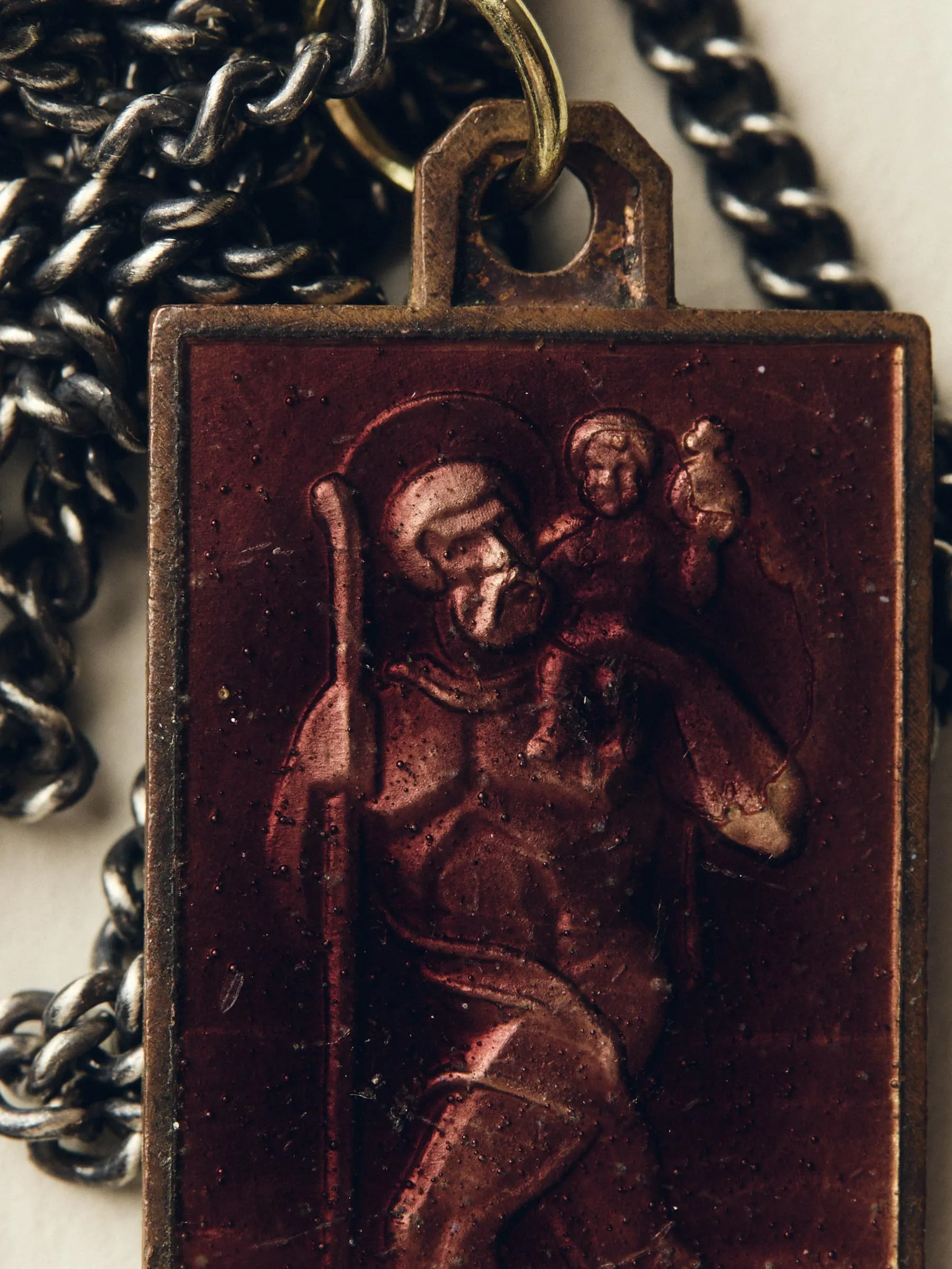 vintage "st. christopher" medal pendant sold by Imogene + Willie product image thumbnail 2