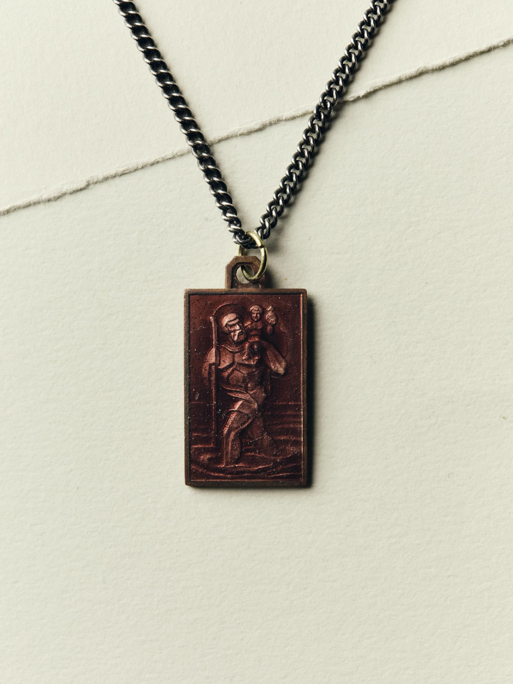 vintage "st. christopher" medal pendant sold by Imogene + Willie product image thumbnail 3