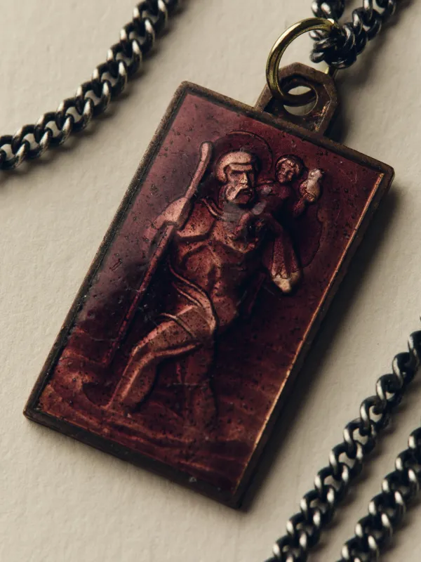 vintage "st. christopher" medal pendant made by Imogene + Willie