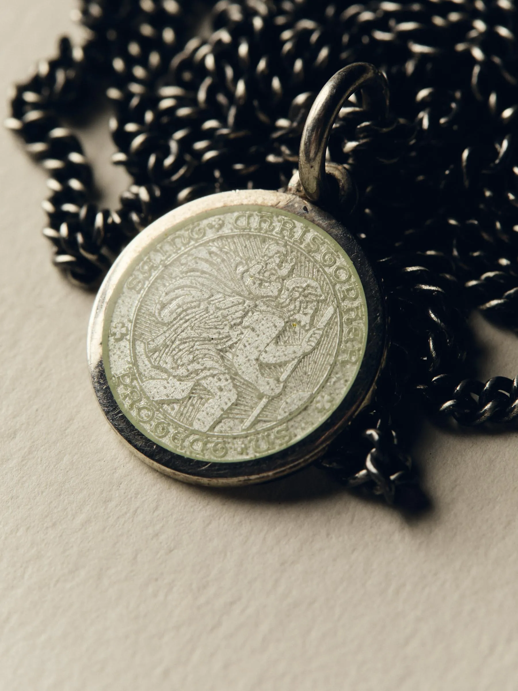 vintage "st. christopher" medal pendant sold by Imogene + Willie product image thumbnail 4
