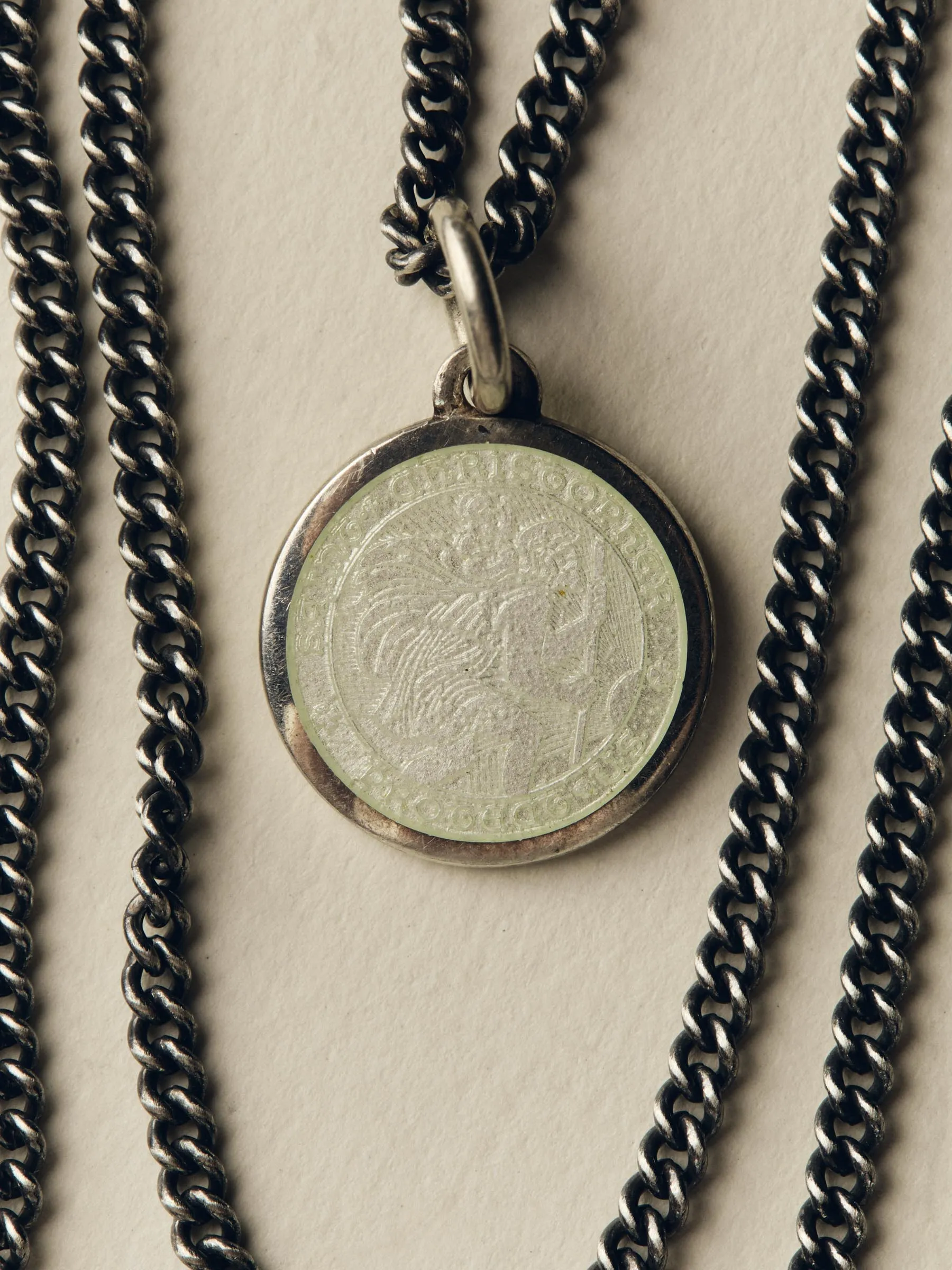 vintage "st. christopher" medal pendant sold by Imogene + Willie product image thumbnail 2