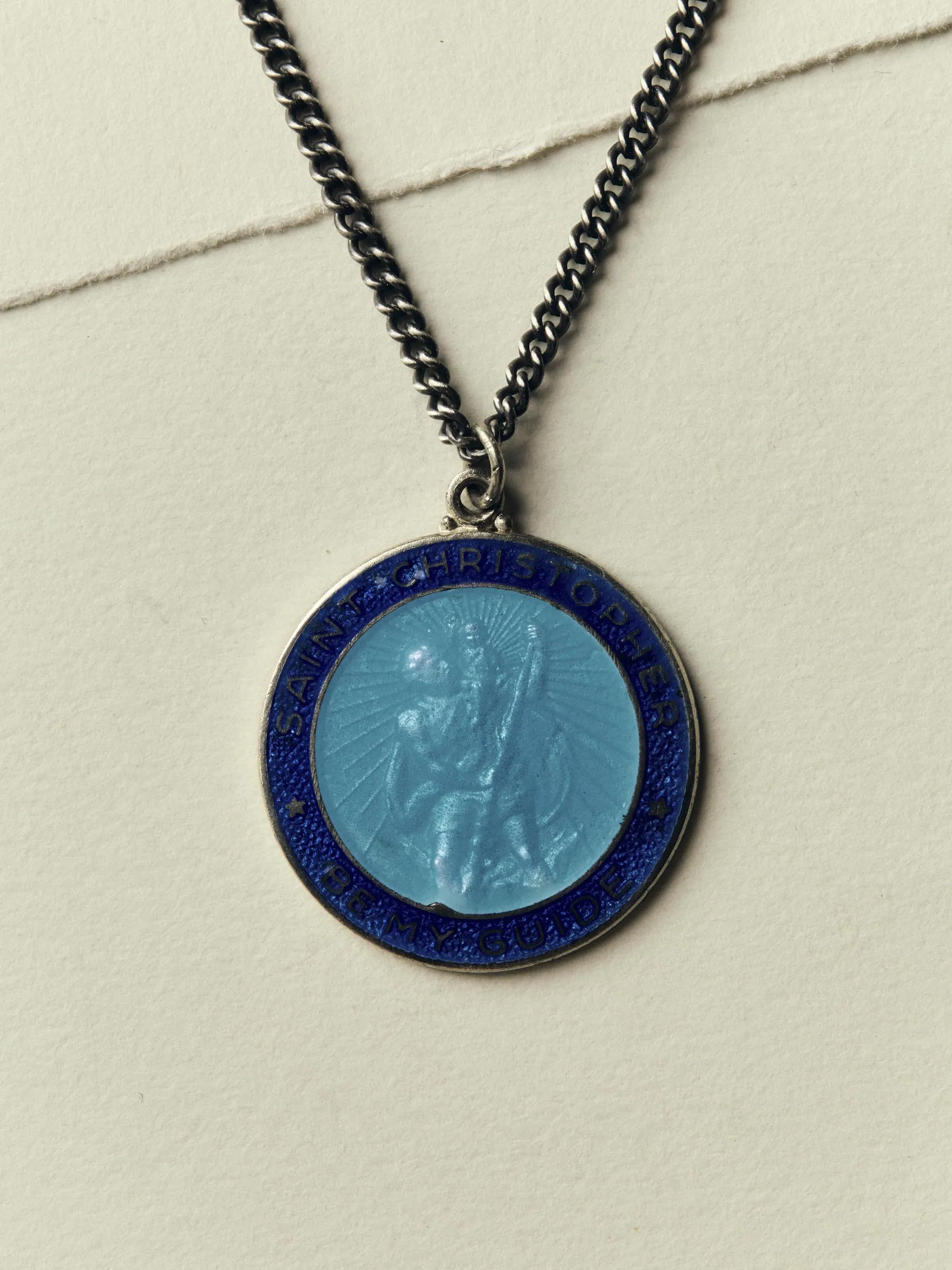 vintage "st. christopher" medal pendant sold by Imogene + Willie product image thumbnail 3