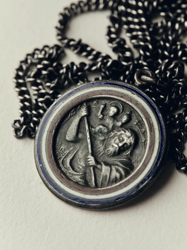 vintage "st. christopher" medal pendant made by Imogene + Willie