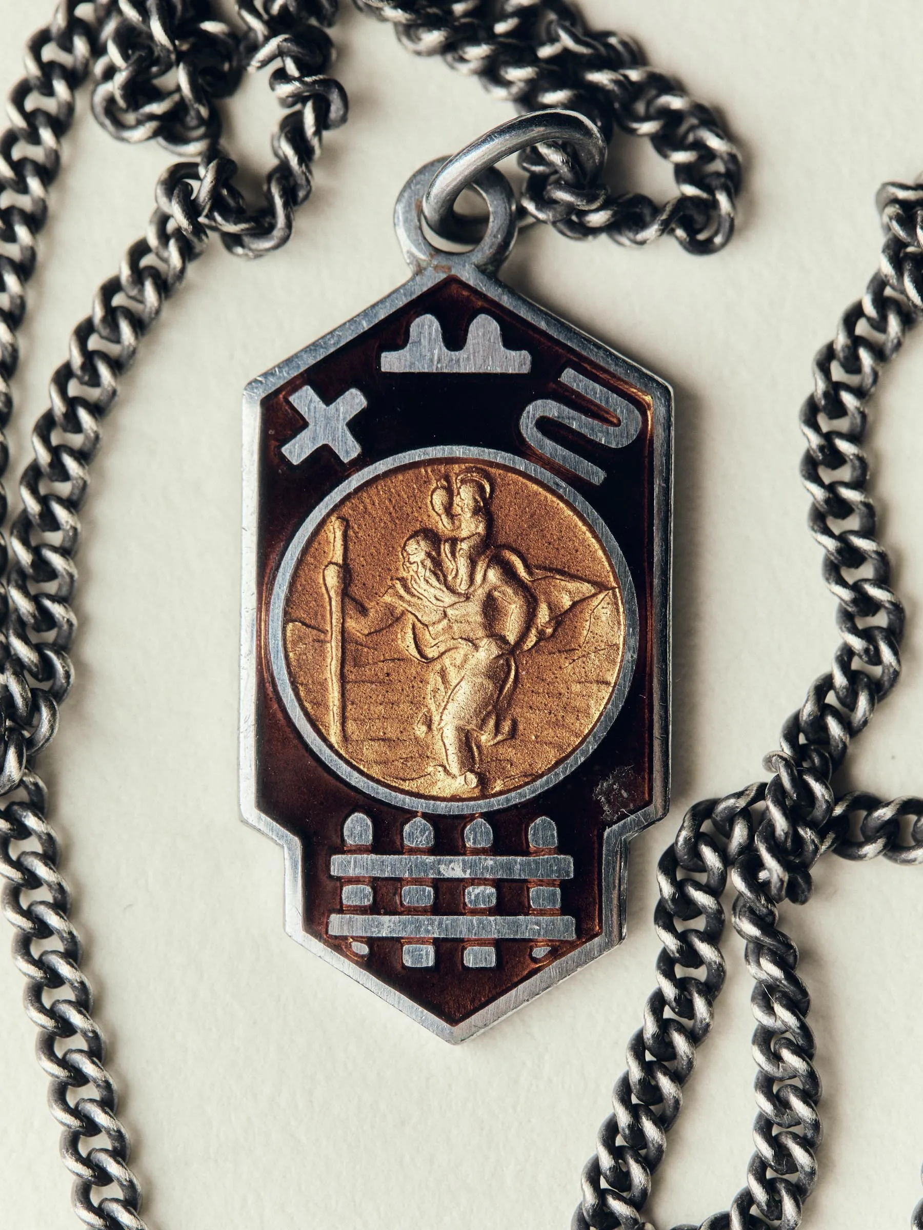 vintage "st. christopher" medal pendant sold by Imogene + Willie product image thumbnail 2