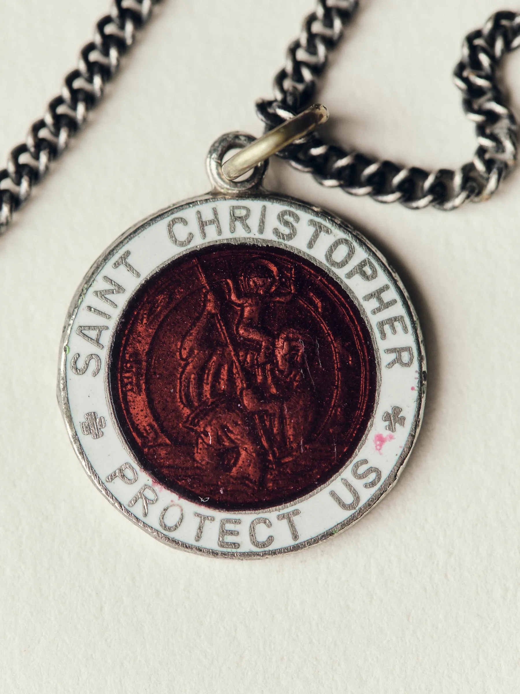 vintage "st. christopher" medal pendant sold by Imogene + Willie product image thumbnail 3
