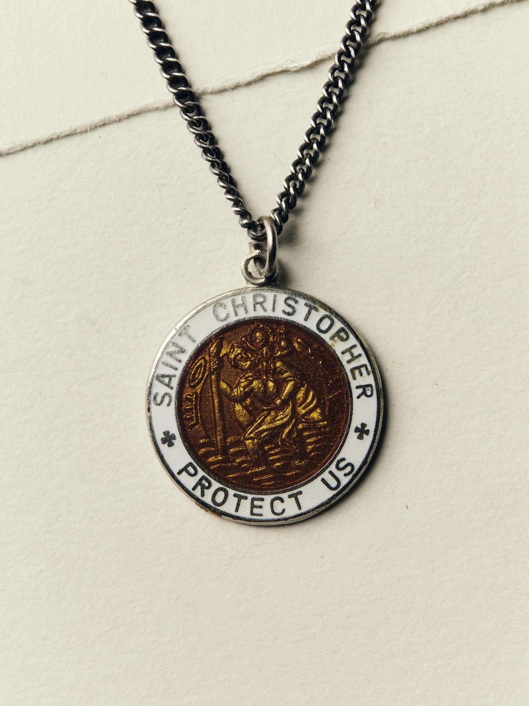 vintage "st. christopher" medal pendant sold by Imogene + Willie product image thumbnail 3