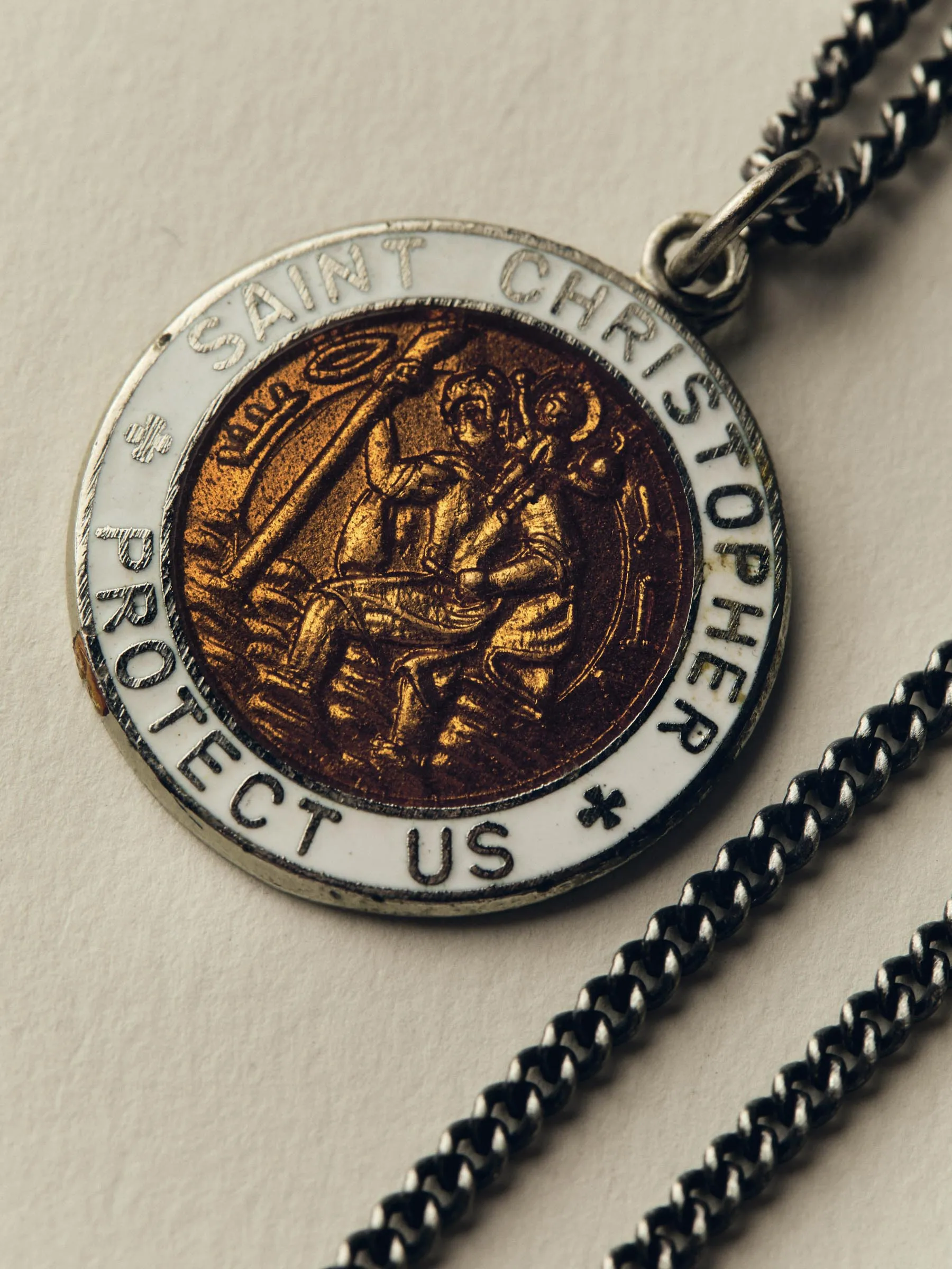 vintage "st. christopher" medal pendant sold by Imogene + Willie