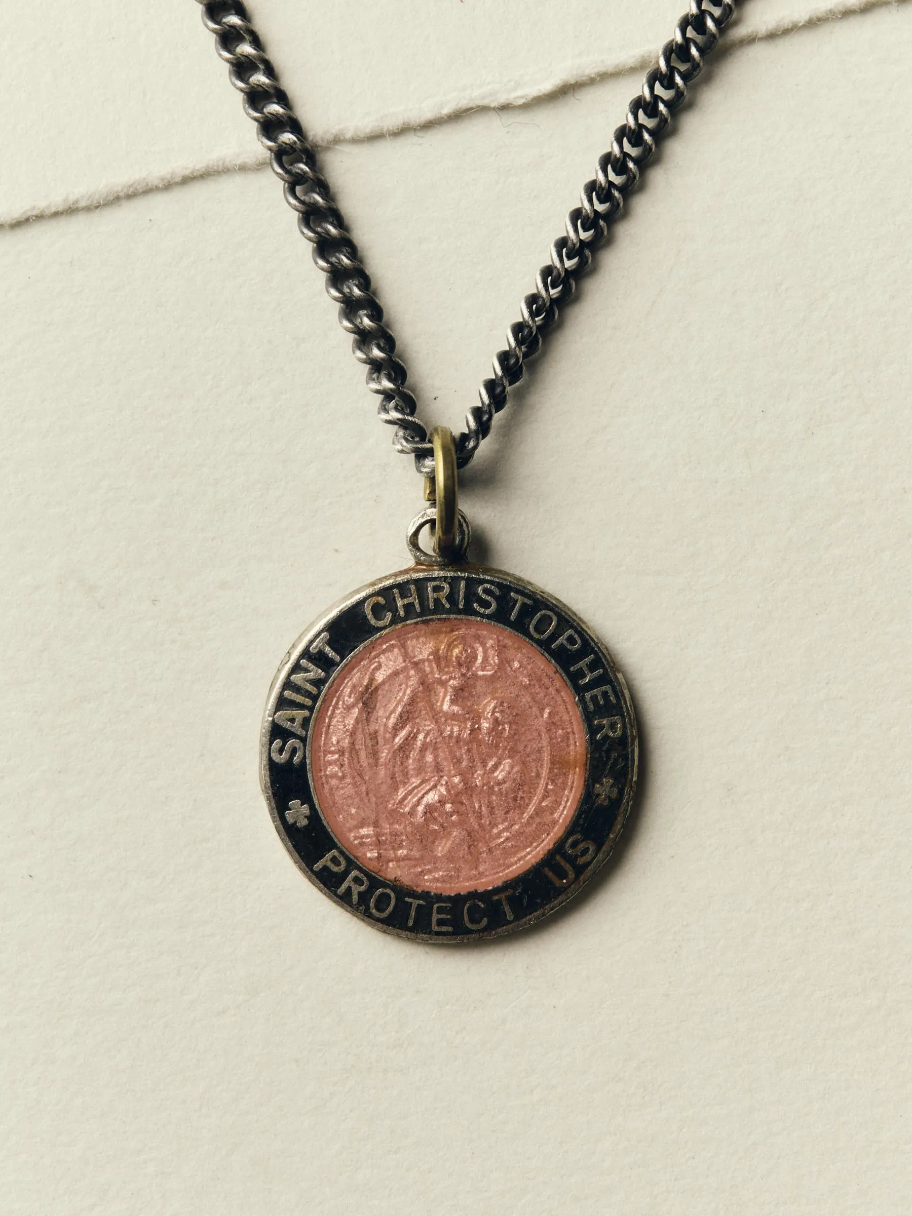 vintage "st. christopher" medal pendant sold by Imogene + Willie product image thumbnail 3