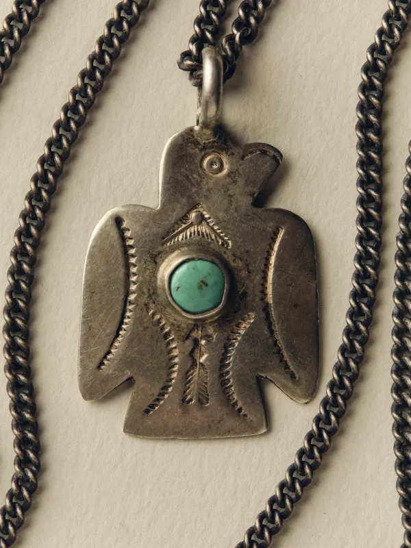 vintage harvey-era thunderbird pendant on silver chain made by Imogene + Willie