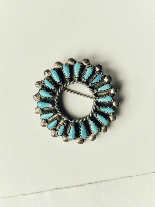 vintage zuni sterling wreath pin made by Imogene + Willie