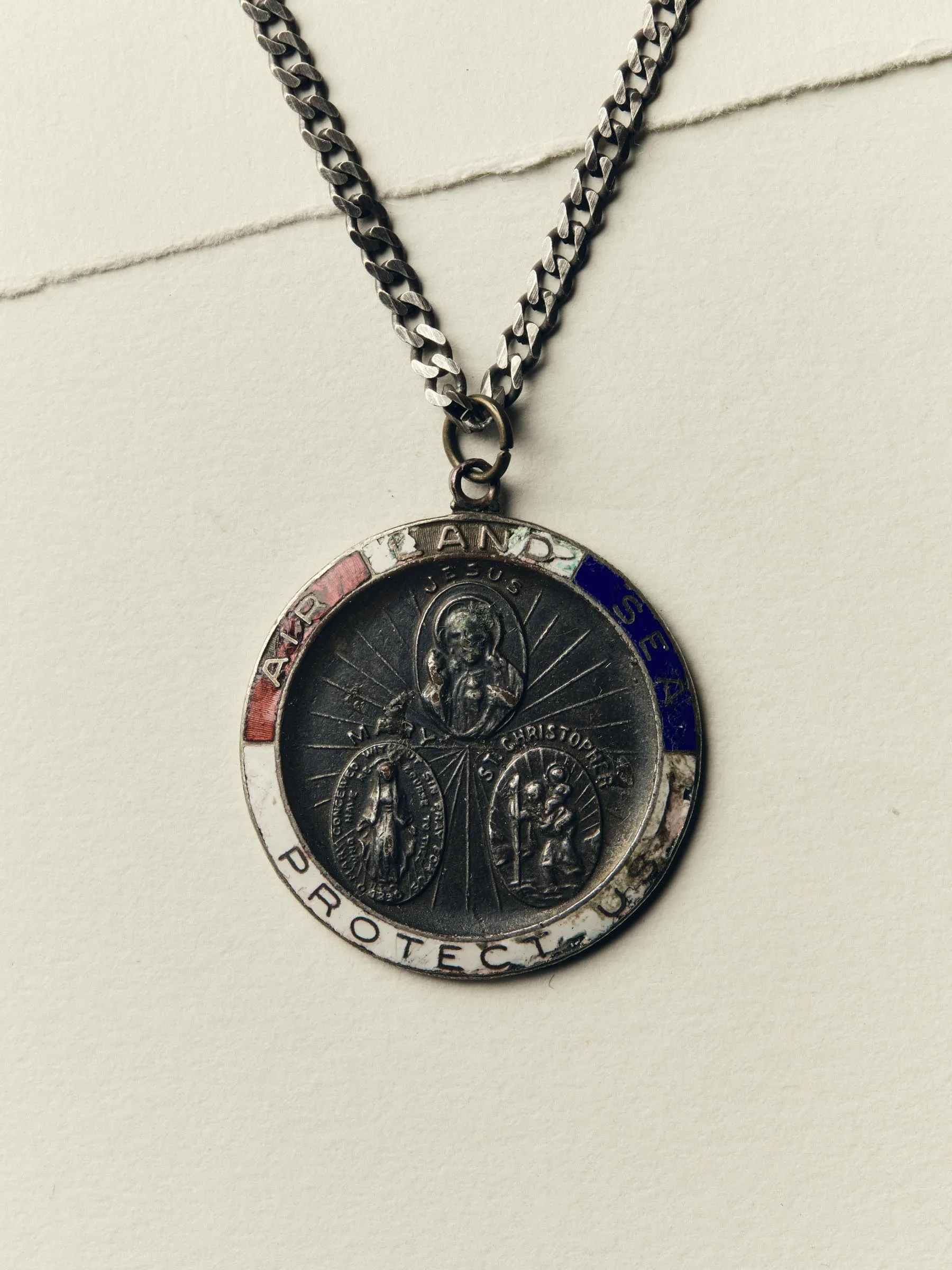 vintage "st. christopher" medal pendant sold by Imogene + Willie product image thumbnail 3
