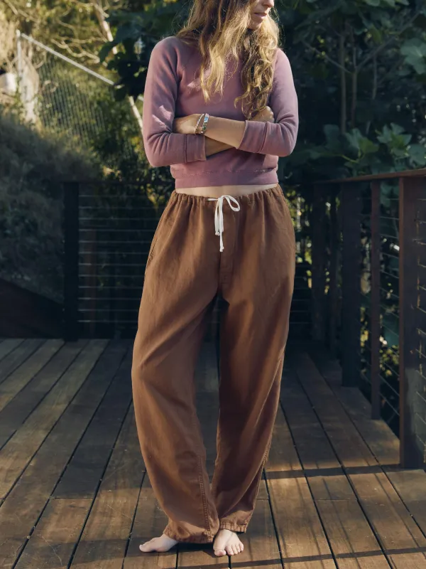lounge pant in field brown made by Imogene + Willie