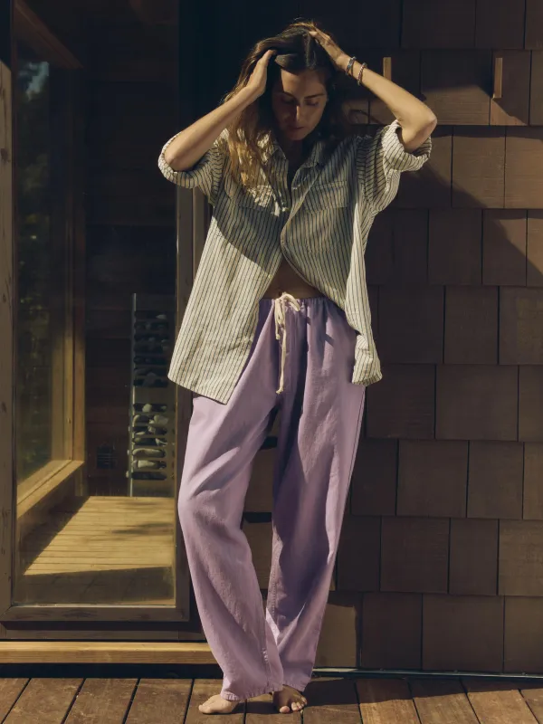 lounge pant in lilac made by Imogene + Willie