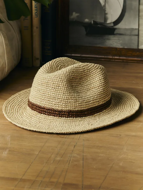handwoven natural raffia palm hat made by Imogene + Willie