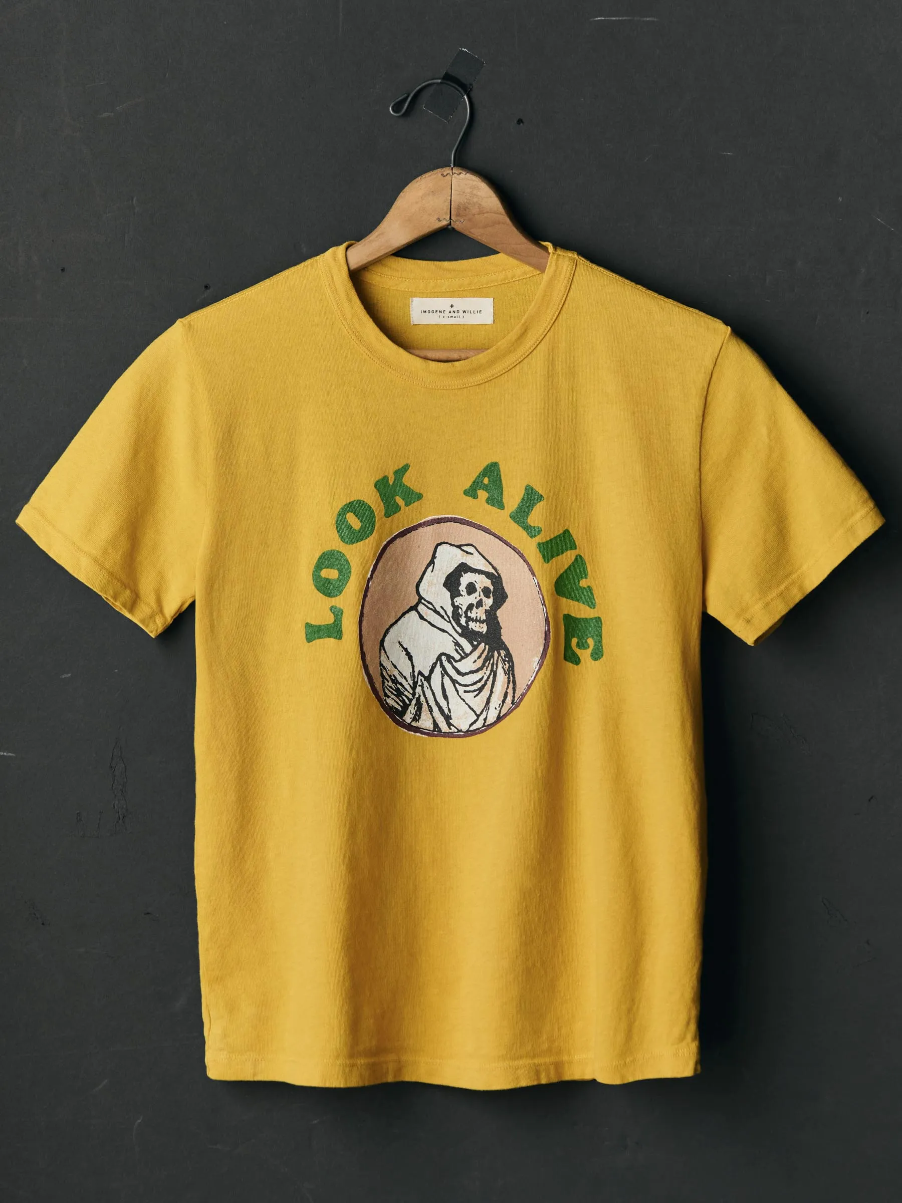 the "look alive" tee sold by Imogene + Willie