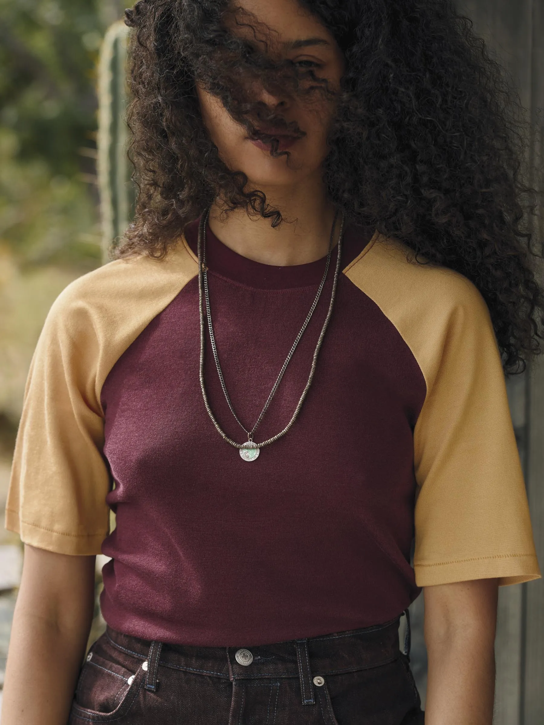 knit raglan crew in maroon sold by Imogene + Willie product image thumbnail 5
