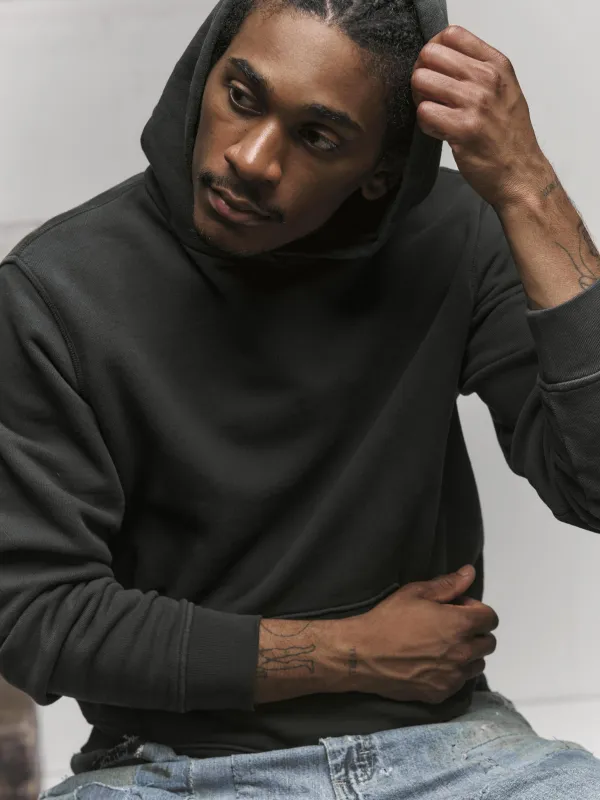 davenport hoodie in faded black made by Imogene + Willie